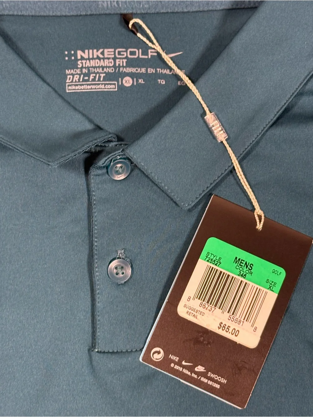 Nike Golf Dri-FIT Polo Shirt Mens XL Blue Teal Colorblock Performance Golf NEW